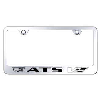 Autogold® - Chrome License Plate Frame with Laser Etched ATS-V New Logo