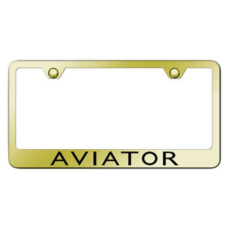 Autogold® - Gold License Plate Frame with Laser Etched Aviator Logo