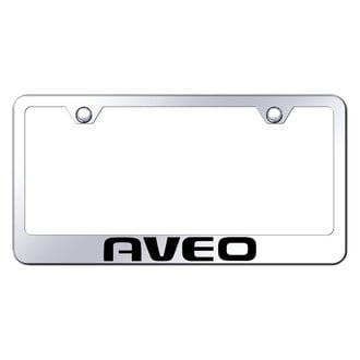 Autogold® - Chrome License Plate Frame with Laser Etched Aveo Logo