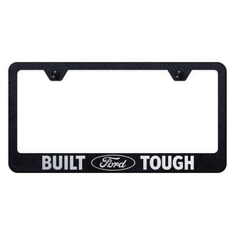 Autogold® - Rugged Black License Plate Frame with Laser Etched Built Ford Tough Logo