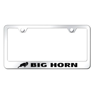 Autogold® - Chrome License Plate Frame with Laser Etched Big Horn Logo