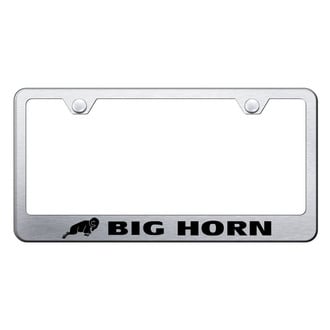 Autogold® - Brushed License Plate Frame with Laser Etched Big Horn Logo
