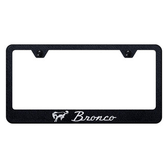 Autogold® - Rugged Black License Plate Frame with Laser Etched Bronco Logo