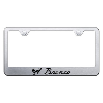 Autogold® - Brushed License Plate Frame with Laser Etched Bronco Logo