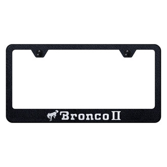 Autogold® - Rugged Black License Plate Frame with Laser Etched Bronco II Logo