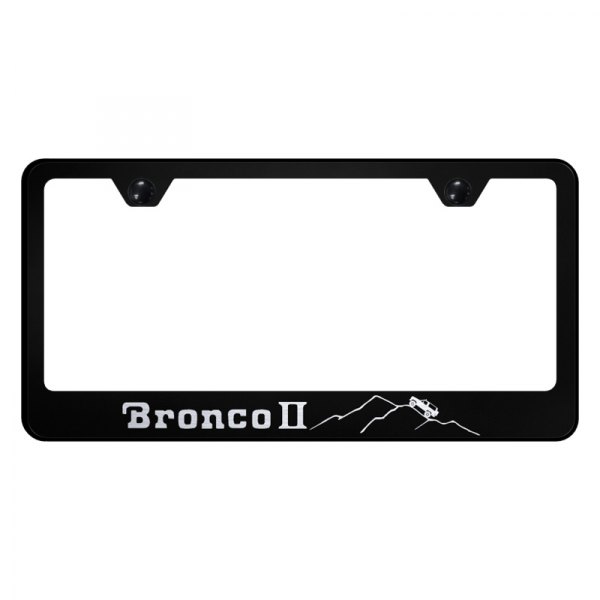 Autogold® - License Plate Frame with Laser Etched Bronco II Mountain Logo
