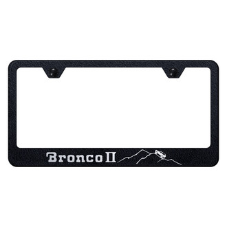 Autogold® - Rugged Black License Plate Frame with Laser Etched Bronco II Logo