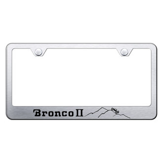 Autogold® - Brushed License Plate Frame with Laser Etched Bronco II Logo