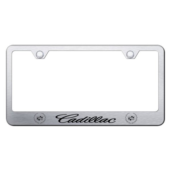Autogold® - License Plate Frame with Laser Etched Cadillac Logo and Emblem