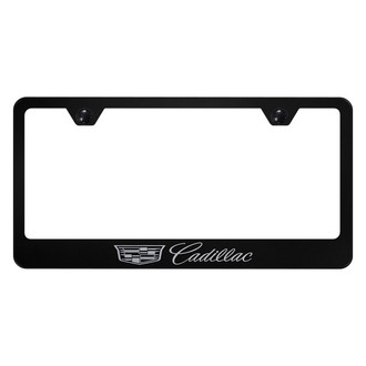 Autogold® - License Plate Frame with Laser Etched Cadillac New Logo and Emblem
