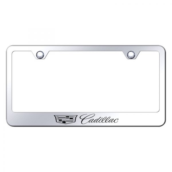 Autogold® - License Plate Frame with Laser Etched Cadillac New Logo and Emblem