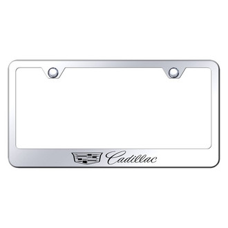 Autogold® - Chrome License Plate Frame with Laser Etched Cadillac New Logo and Emblem