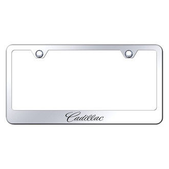 Autogold® - Chrome License Plate Frame with Laser Etched Cadillac New Logo