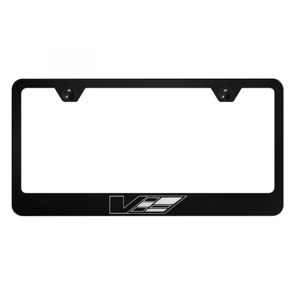 Autogold® - License Plate Frame with Laser Etched Cadillac V Logo