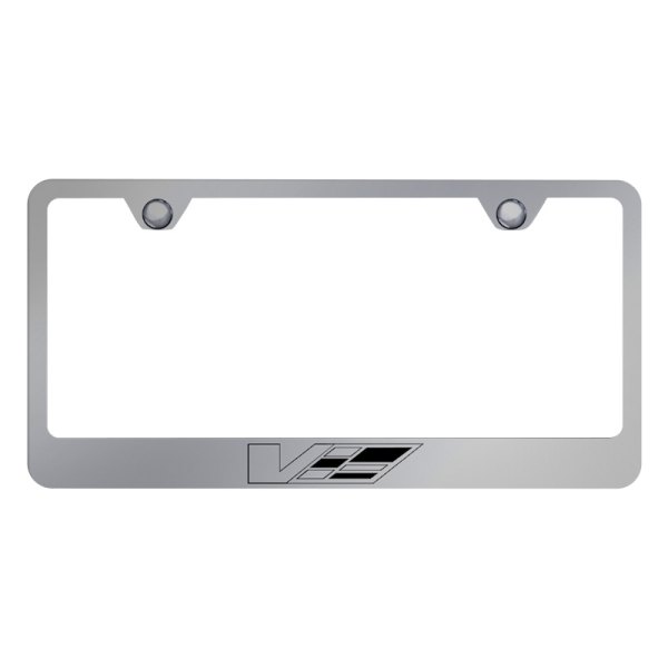 Autogold® - License Plate Frame with Laser Etched Cadillac V Logo