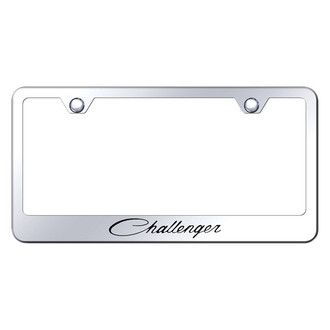 Autogold® - Chrome License Plate Frame with Laser Etched Challenger Classic Logo