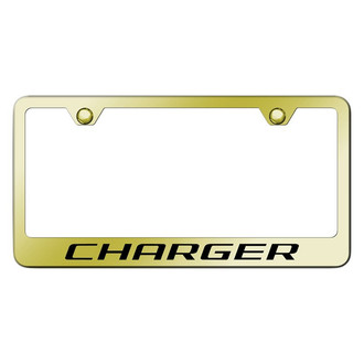 Autogold® - Gold License Plate Frame with Laser Etched Charger Logo