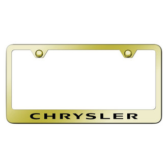 Autogold® - Gold License Plate Frame with Laser Etched Chrysler Logo