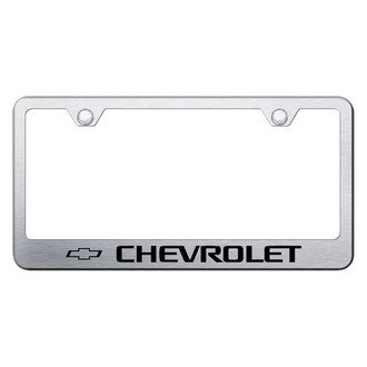 Autogold® - Brushed License Plate Frame with Laser Etched Chevrolet Logo
