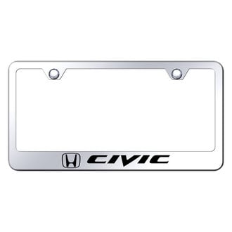 Autogold® - Chrome License Plate Frame with Laser Etched Civic Logo
