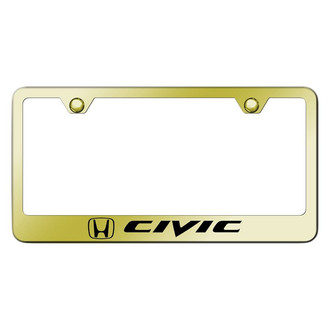 Autogold® - Gold License Plate Frame with Laser Etched Civic Logo