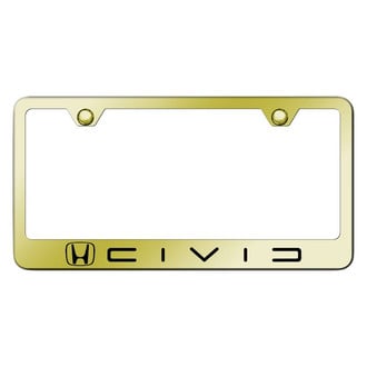 Autogold® - Gold License Plate Frame with Laser Etched Civic Reverse C Logo