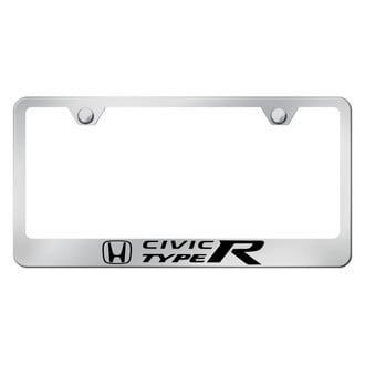 Autogold® - Chrome License Plate Frame with Laser Etched Civic Type R Logo