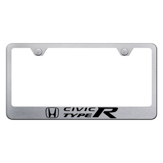 Autogold® - Brushed License Plate Frame with Laser Etched Civic Type R Logo