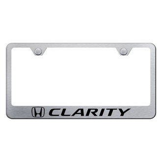 Autogold® - Brushed License Plate Frame with Laser Etched Clarity Logo