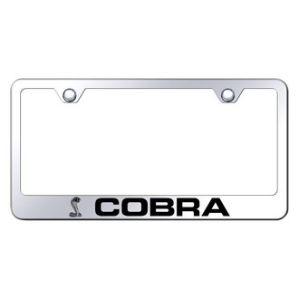 Autogold® - Chrome License Plate Frame with Laser Etched Cobra Logo