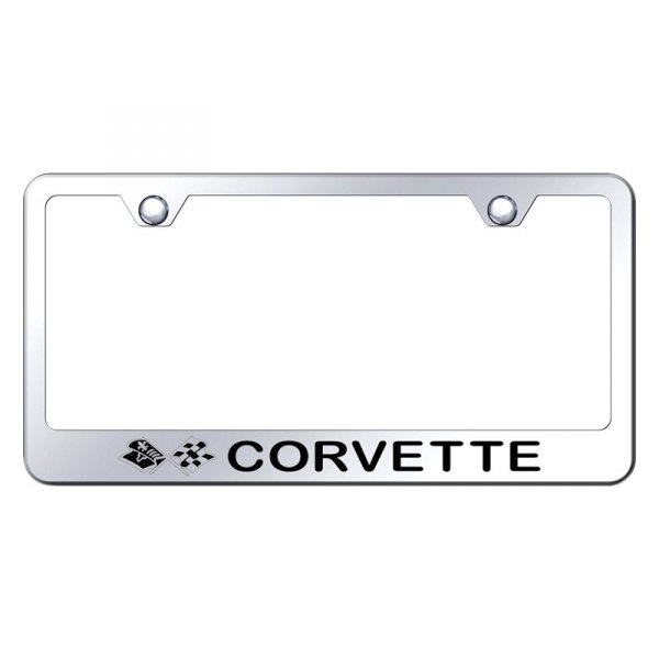 Autogold® - License Plate Frame with Laser Etched Corvette C3 Logo