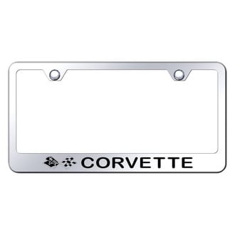 Autogold® - Chrome License Plate Frame with Laser Etched Corvette C3 Logo
