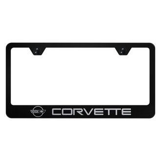 Autogold® - License Plate Frame with Laser Etched Corvette C4 Logo