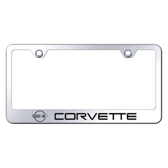 Autogold® - Chrome License Plate Frame with Laser Etched Corvette C4 Logo