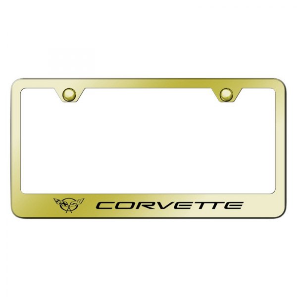 Autogold® - License Plate Frame with Laser Etched Corvette C5 Logo