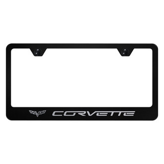 Autogold® - License Plate Frame with Laser Etched Corvette C6 Logo