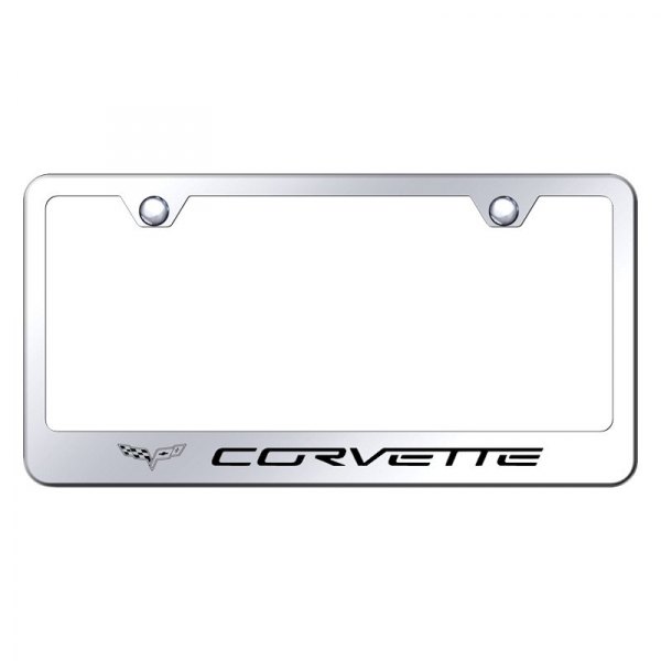 Autogold® - License Plate Frame with Laser Etched Corvette C6 Logo