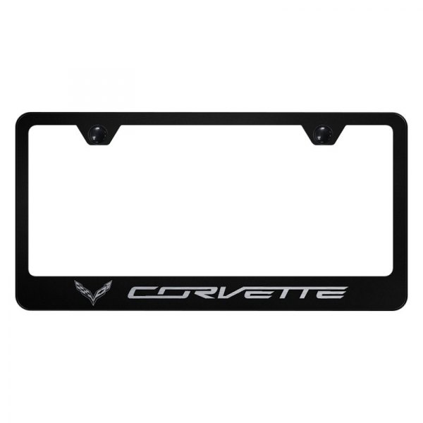 Autogold® - License Plate Frame with Laser Etched Corvette C7 Logo