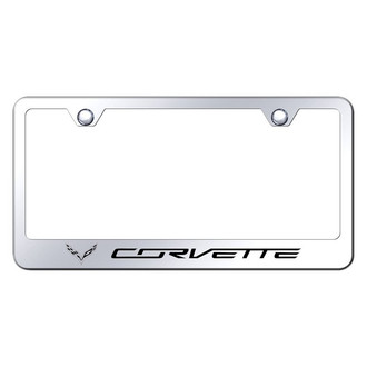 Autogold® - Chrome License Plate Frame with Laser Etched Corvette C7 Logo
