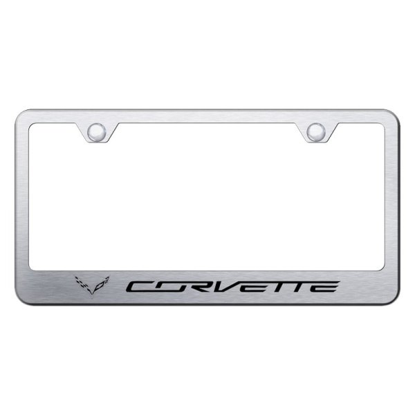 Autogold® - License Plate Frame with Laser Etched Corvette C7 Logo