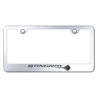 Autogold® - Chrome License Plate Frame with Laser Etched Corvette C7 Stingray Logo