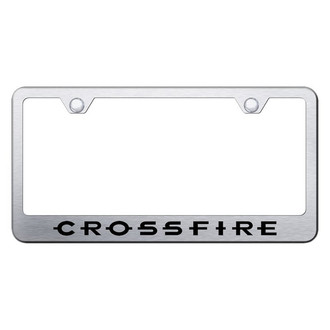 Autogold® - Brushed License Plate Frame with Laser Etched Crossfire Logo