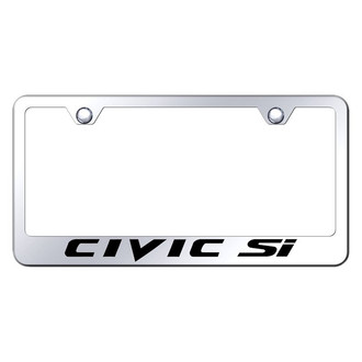 Autogold® - Chrome License Plate Frame with Laser Etched Civic SI Logo