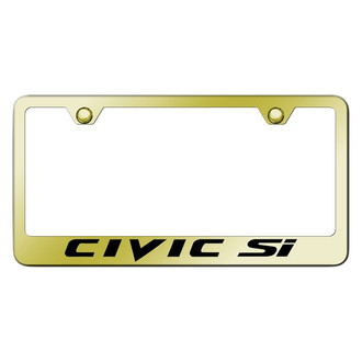 Autogold® - Gold License Plate Frame with Laser Etched Civic SI Logo