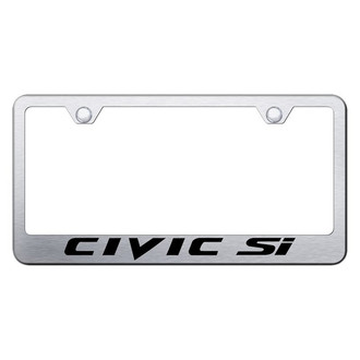 Autogold® - Brushed License Plate Frame with Laser Etched Civic SI Logo