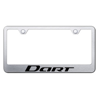 Autogold® - Brushed License Plate Frame with Laser Etched Dart Logo