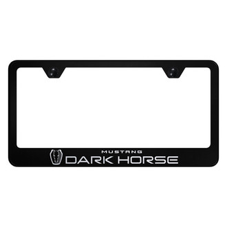 Autogold® - Black License Plate Frame with Laser Etched Mustang Dark Horse Logo