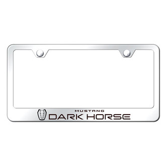 Autogold® - Chrome License Plate Frame with Laser Etched Mustang Dark Horse Logo