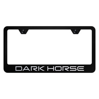 Autogold® - Black License Plate Frame with Laser Etched Dark Horse Logo