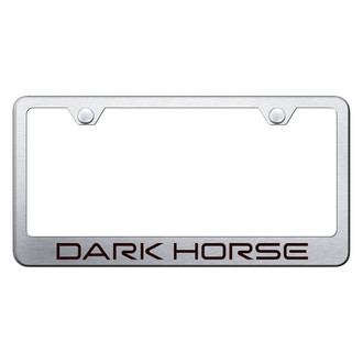 Autogold® - Brushed License Plate Frame with Laser Etched Dark Horse Logo